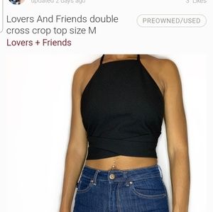 NWTS LOVERS +FRIENDS DOUBLE CROSS CROP TOP XS